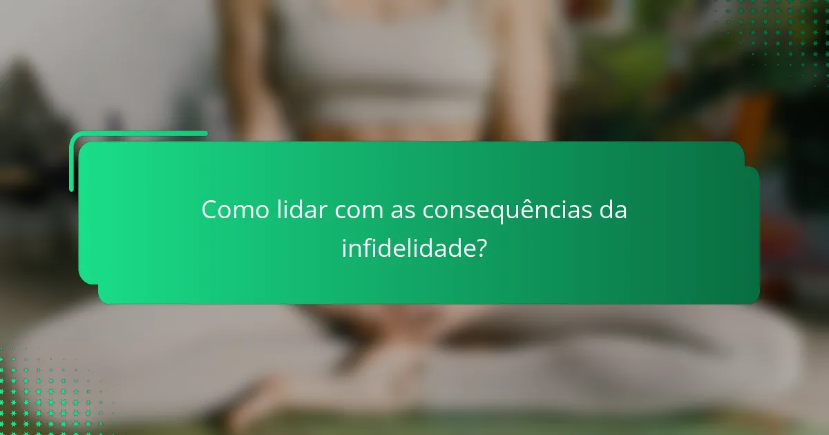 Como lidar com as consequências da infidelidade?